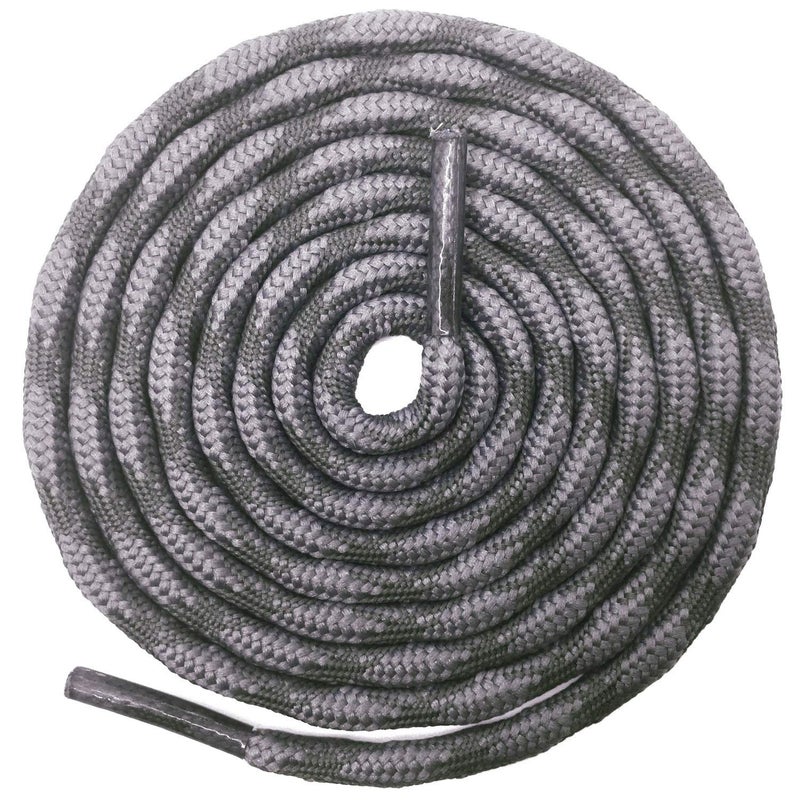 DELELE 2 Pair Round Wave Shape Non Slip Heavy Duty and Durable Outdoor Climbing Shoelaces Dark Gray&Dark Green Hiking Shoe Laces Shoestrings-71 inch - Image 1